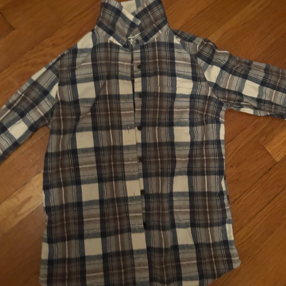 "Indigo Tartan" L.L. Bean womens flannel shirt